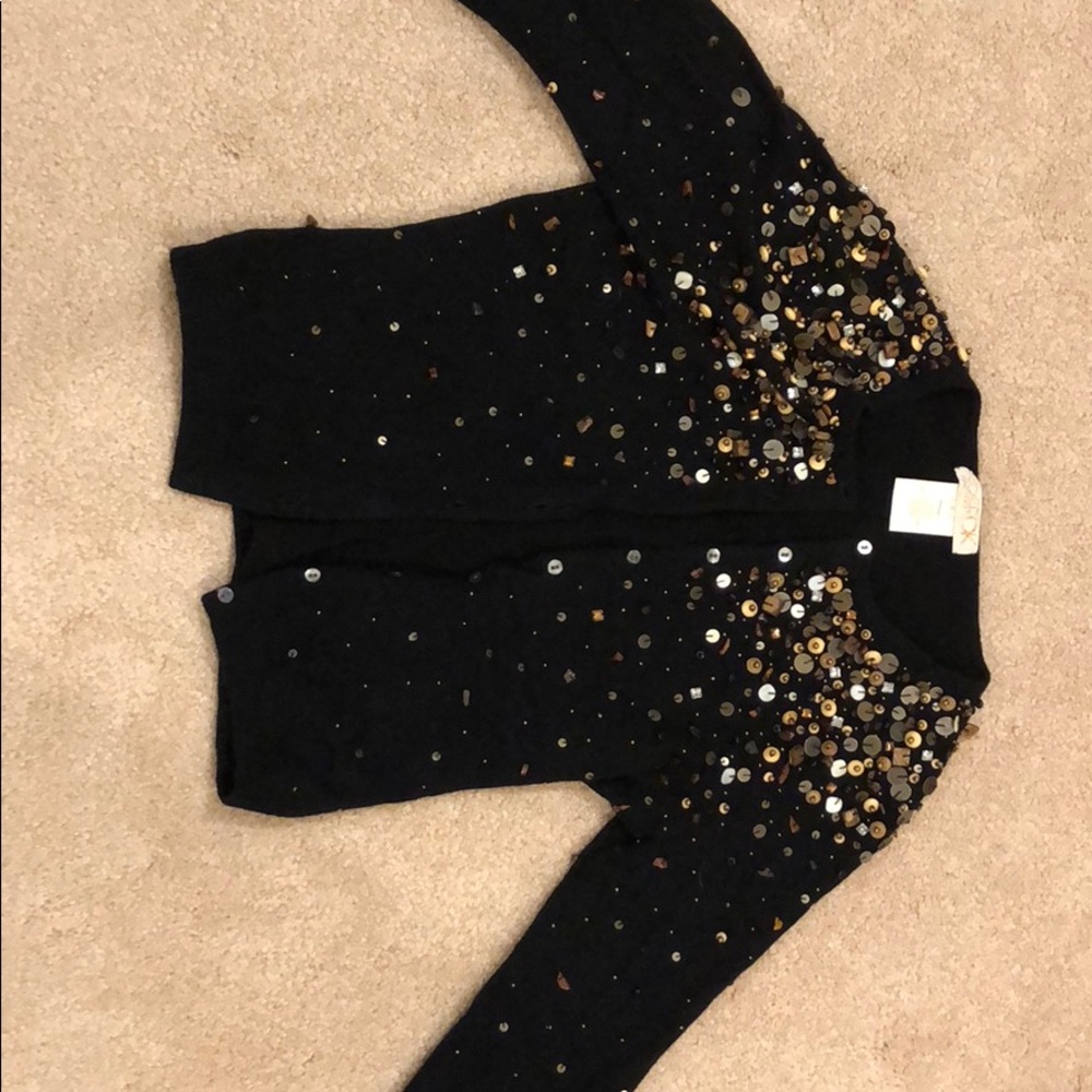 LaROK black crop cashmere cardigan
